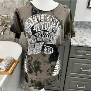 Discontinued Affliction Camo Slashed Shirt